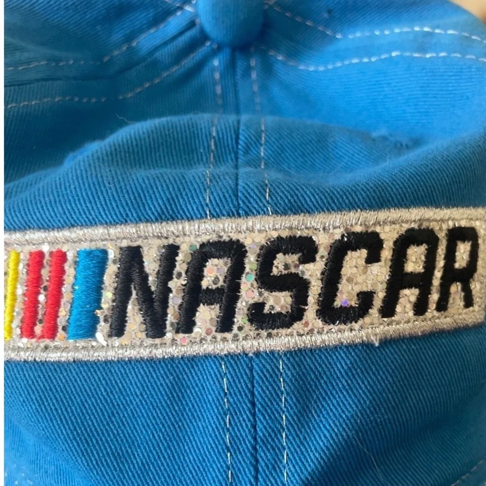 NASCAR Blue Glitter Logo Dad Hat Adjustable Cotton Racing Cap OSFM